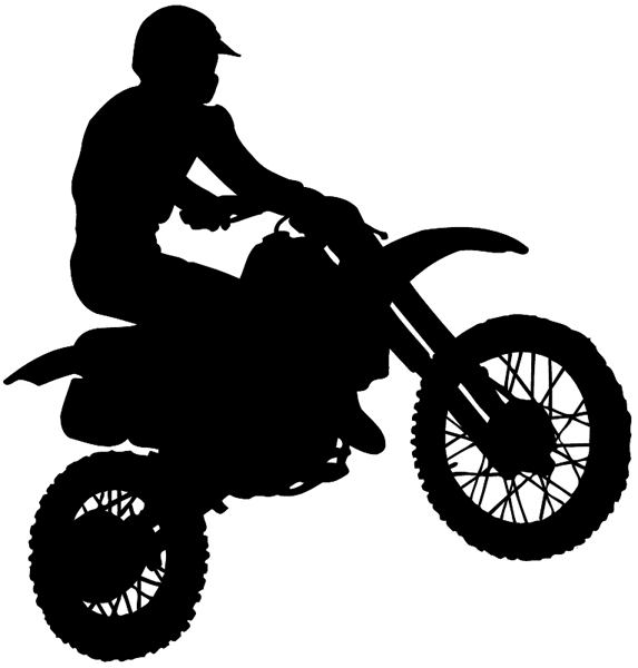 Man on motorcycle silhouette vinyl sticker. Customize on line. Sports 085-1338